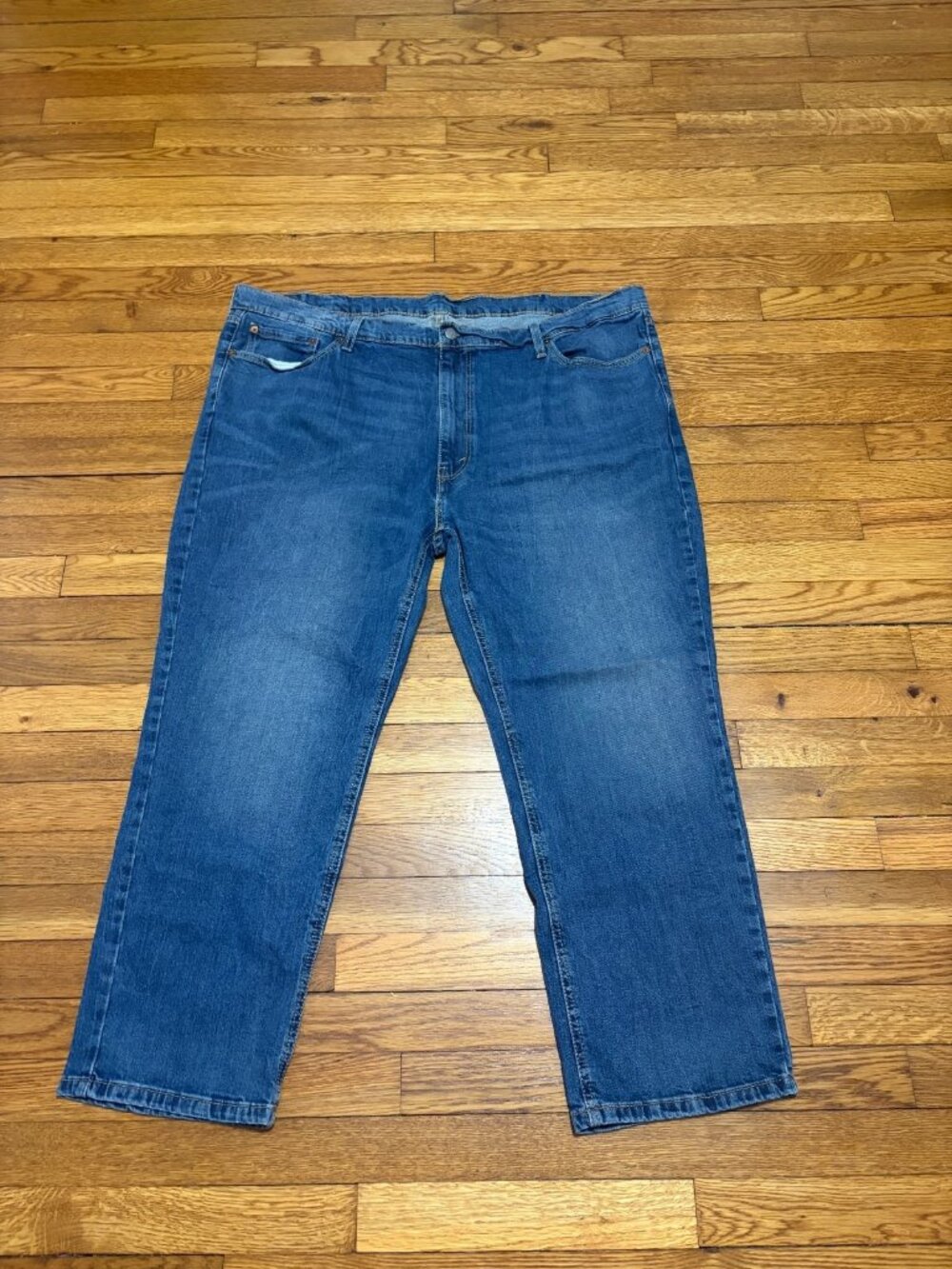 Levi's 541 Athletic Fit Jeans Mens Size 48x28 Blue Dark Wash Stretch Denim Pants